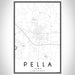 Pella Iowa Map Print Portrait Orientation in Classic Style With Shaded Background