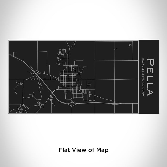 Rendered View of Pella Iowa Map Engraving on 17oz Stainless Steel Insulated Cola Bottle in Black