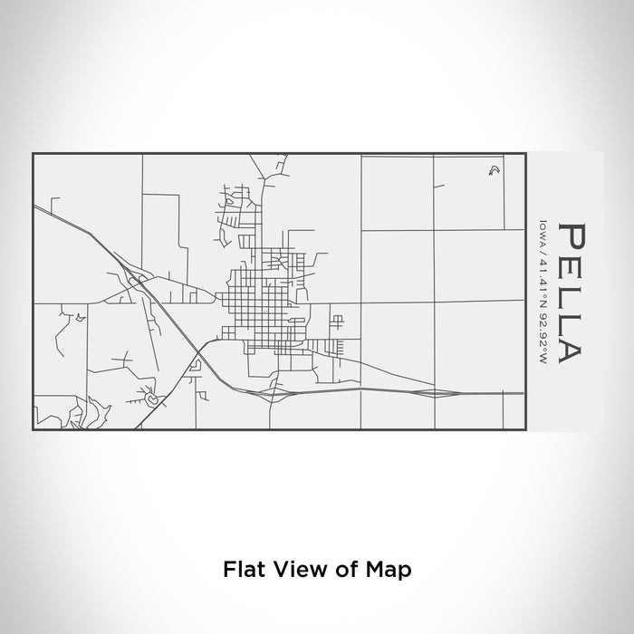 Rendered View of Pella Iowa Map Engraving on 17oz Stainless Steel Insulated Cola Bottle in White