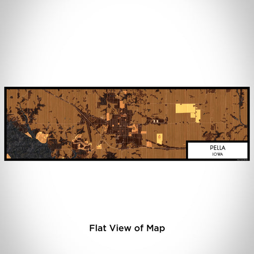 Flat View of Map Custom Pella Iowa Map Enamel Mug in Ember