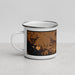 Left View Custom Pella Iowa Map Enamel Mug in Ember