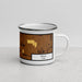 Right View Custom Pella Iowa Map Enamel Mug in Ember