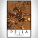 Pella Iowa Map Print Portrait Orientation in Ember Style With Shaded Background