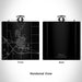 Rendered View of Pella Iowa Map Engraving on 6oz Stainless Steel Flask in Black
