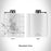 Rendered View of Pella Iowa Map Engraving on 6oz Stainless Steel Flask in White