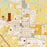 Pella Iowa Map Print in Woodblock Style Zoomed In Close Up Showing Details