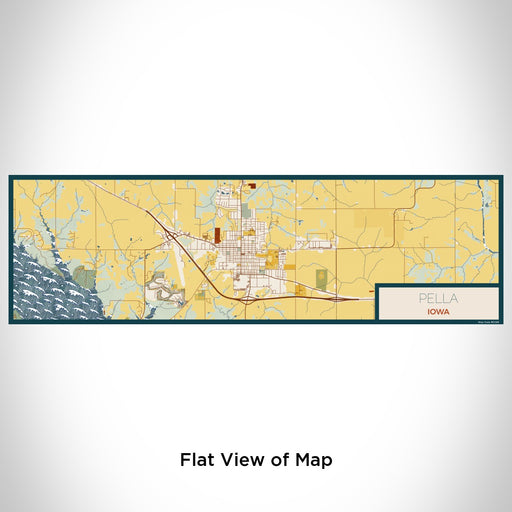 Flat View of Map Custom Pella Iowa Map Enamel Mug in Woodblock