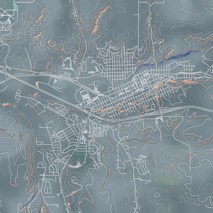 Section Map Pendleton Pendleton - Oregon Map Print in Afternoon — JACE Maps