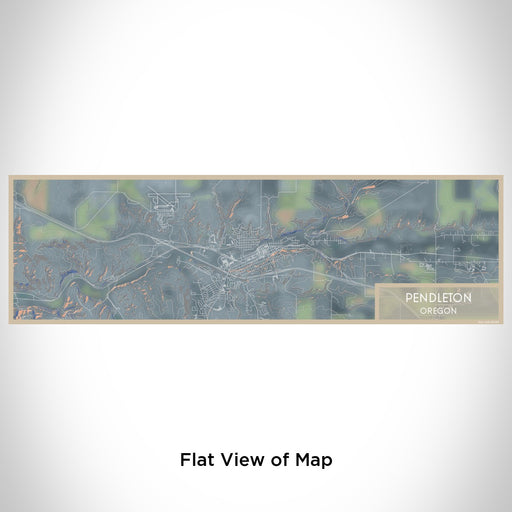 Flat View of Map Custom Pendleton Oregon Map Enamel Mug in Afternoon