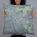 Person holding 22x22 Custom Pendleton Oregon Map Throw Pillow in Afternoon