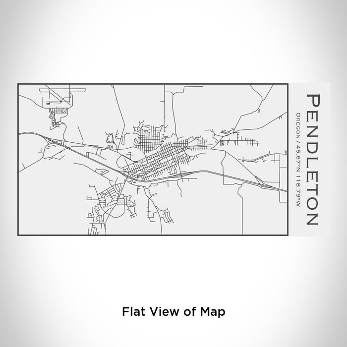Rendered View of Pendleton Oregon Map Engraving on 17oz Stainless Steel Insulated Cola Bottle in White