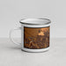 Left View Custom Pendleton Oregon Map Enamel Mug in Ember