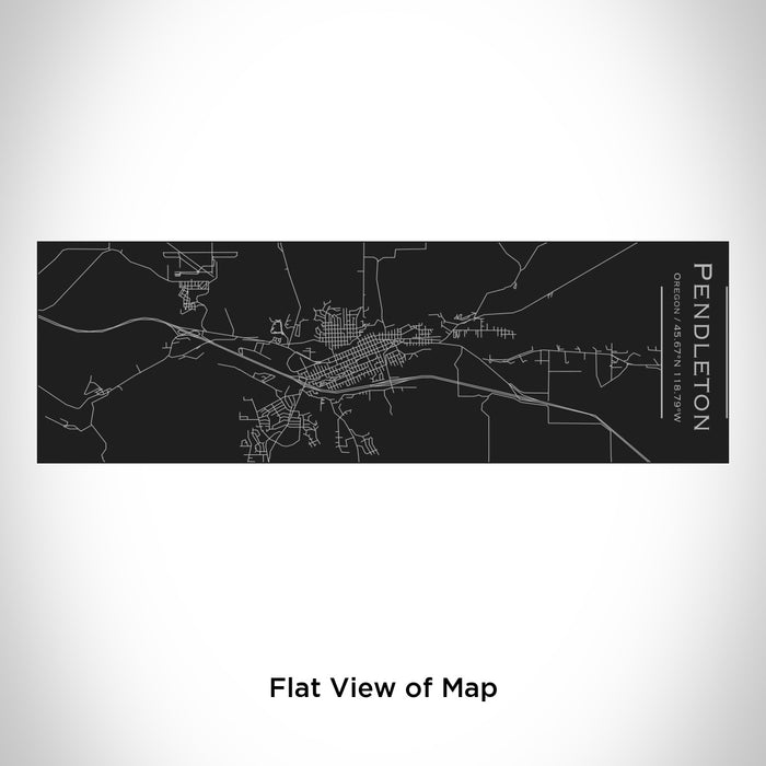 Rendered View of Pendleton Oregon Map Engraving on 10oz Stainless Steel Insulated Cup with Sliding Lid in Black