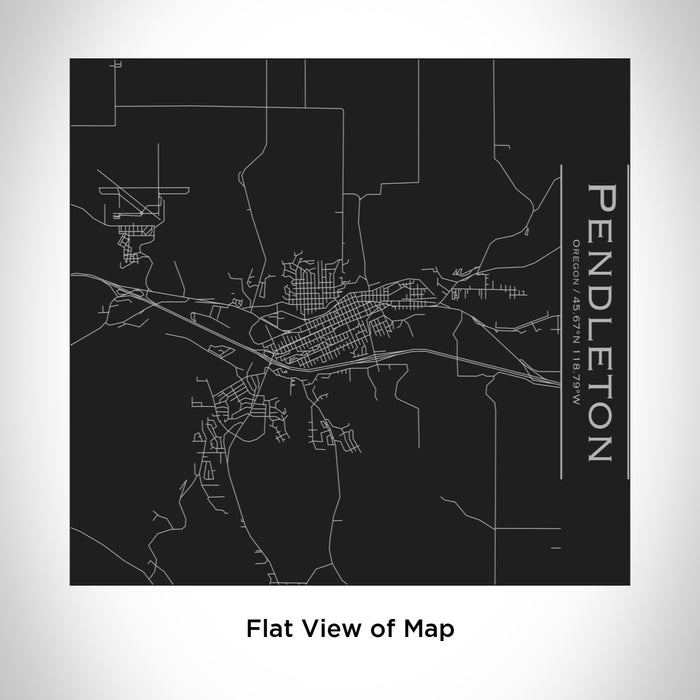 Rendered View of Pendleton Oregon Map Engraving on 17oz Stainless Steel Insulated Tumbler in Black