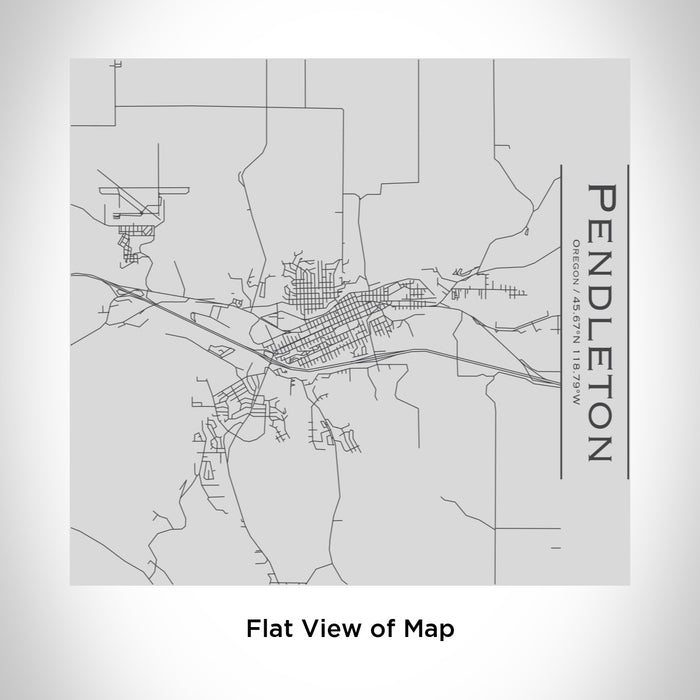 Rendered View of Pendleton Oregon Map Engraving on 17oz Stainless Steel Insulated Tumbler