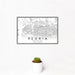 12x18 Peoria Arizona Map Print Landscape Orientation in Classic Style With Small Cactus Plant in White Planter