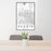 24x36 Peoria Arizona Map Print Portrait Orientation in Classic Style Behind 2 Chairs Table and Potted Plant