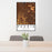 24x36 Peoria Arizona Map Print Portrait Orientation in Ember Style Behind 2 Chairs Table and Potted Plant