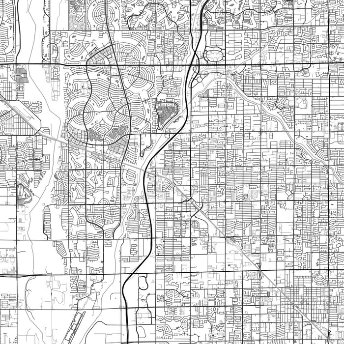 Peoria Arizona Map Print in Classic Style Zoomed In Close Up Showing Details