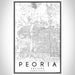 Peoria Arizona Map Print Portrait Orientation in Classic Style With Shaded Background