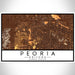 Peoria Arizona Map Print Landscape Orientation in Ember Style With Shaded Background
