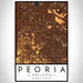 Peoria Arizona Map Print Portrait Orientation in Ember Style With Shaded Background