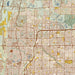 Peoria Arizona Map Print in Woodblock Style Zoomed In Close Up Showing Details