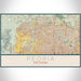 Peoria Arizona Map Print Landscape Orientation in Woodblock Style With Shaded Background