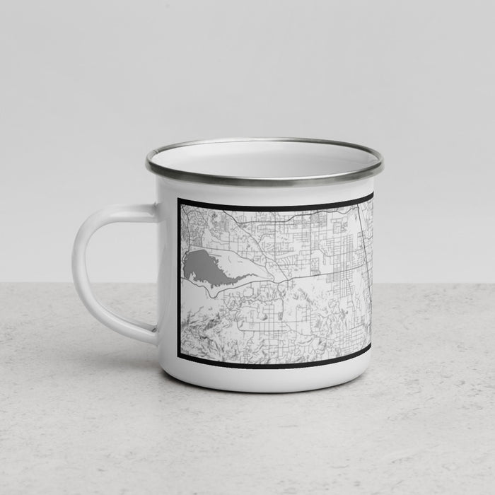 Left View Custom Perris California Map Enamel Mug in Classic