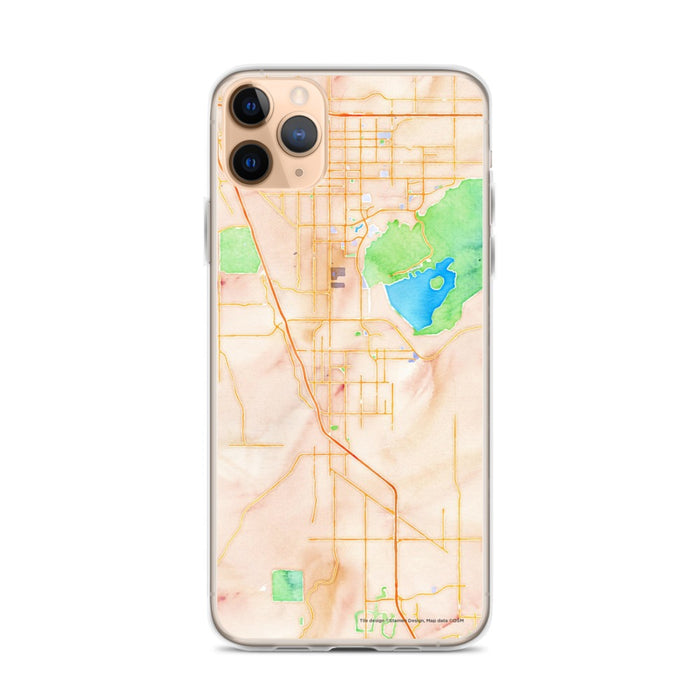 Custom Perris California Map Phone Case in Watercolor