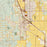 Perris California Map Print in Woodblock Style Zoomed In Close Up Showing Details