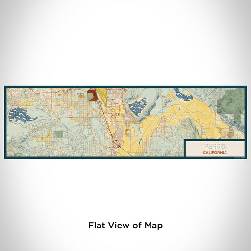 Flat View of Map Custom Perris California Map Enamel Mug in Woodblock