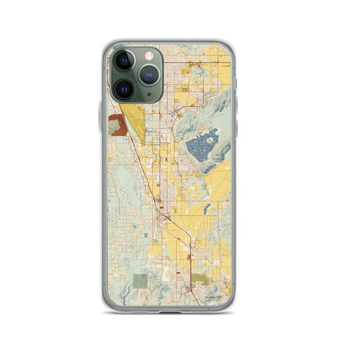 Custom Perris California Map Phone Case in Woodblock