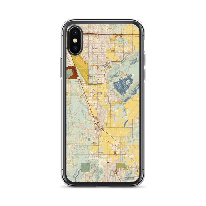 Custom Perris California Map Phone Case in Woodblock