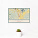 12x18 Perris California Map Print Landscape Orientation in Woodblock Style With Small Cactus Plant in White Planter