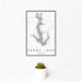 12x18 Perry Lake Kansas Map Print Portrait Orientation in Classic Style With Small Cactus Plant in White Planter