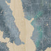 Perry Lake Kansas Map Print in Afternoon Style Zoomed In Close Up Showing Details