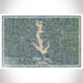 Perry Lake Kansas Map Print Landscape Orientation in Afternoon Style With Shaded Background