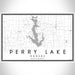 Perry Lake Kansas Map Print Landscape Orientation in Classic Style With Shaded Background