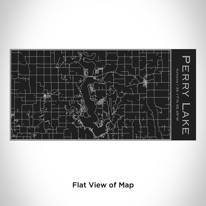 Rendered View of Perry Lake Kansas Map Engraving on 17oz Stainless Steel Insulated Cola Bottle in Black