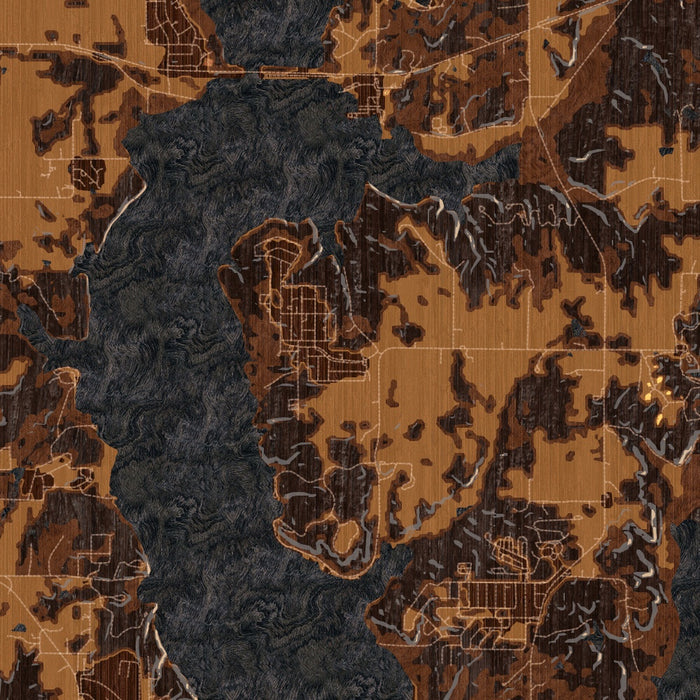 Perry Lake Kansas Map Print in Ember Style Zoomed In Close Up Showing Details