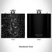 Rendered View of Perry Lake Kansas Map Engraving on 6oz Stainless Steel Flask in Black