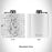 Rendered View of Perry Lake Kansas Map Engraving on 6oz Stainless Steel Flask in White