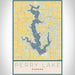 Perry Lake Kansas Map Print Portrait Orientation in Woodblock Style With Shaded Background