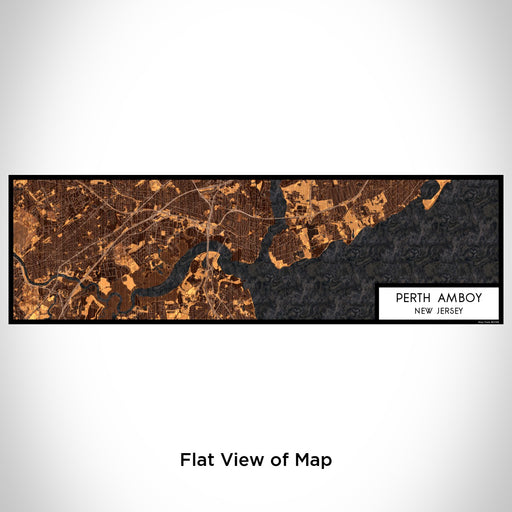 Flat View of Map Custom Perth Amboy New Jersey Map Enamel Mug in Ember