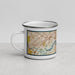 Left View Custom Perth Amboy New Jersey Map Enamel Mug in Woodblock