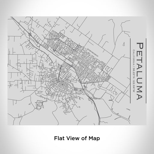 Rendered View of Petaluma California Map Engraving on 20oz Stainless Steel Insulated Bottle with Bamboo Top
