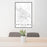 24x36 Petaluma California Map Print Portrait Orientation in Classic Style Behind 2 Chairs Table and Potted Plant