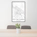 24x36 Petaluma California Map Print Portrait Orientation in Classic Style Behind 2 Chairs Table and Potted Plant
