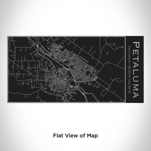 Rendered View of Petaluma California Map Engraving on 17oz Stainless Steel Insulated Cola Bottle in Black
